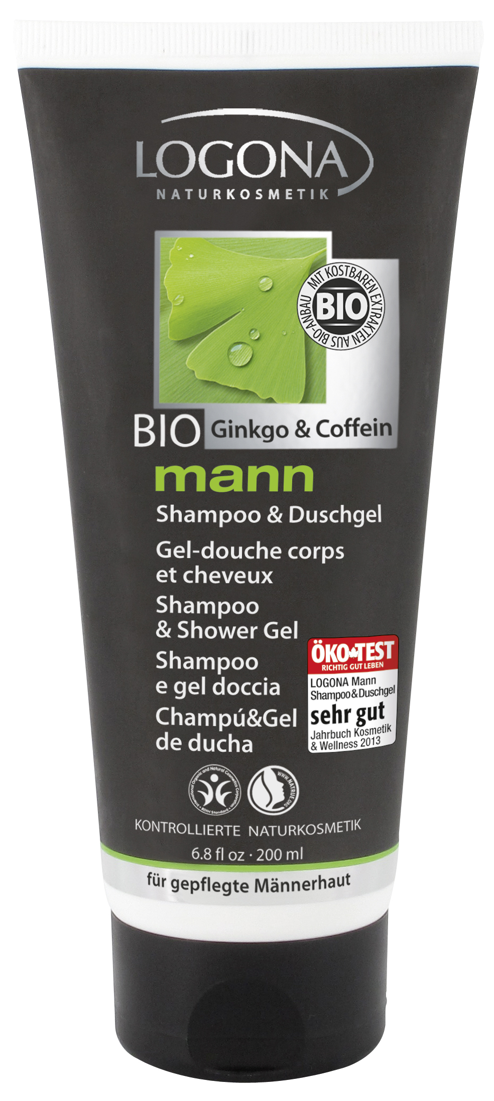картинка Гель для мытья волос и тела "Mann", с экстрактом дерева Гинкго и кофеином от интернет-магазина BIEN Organic