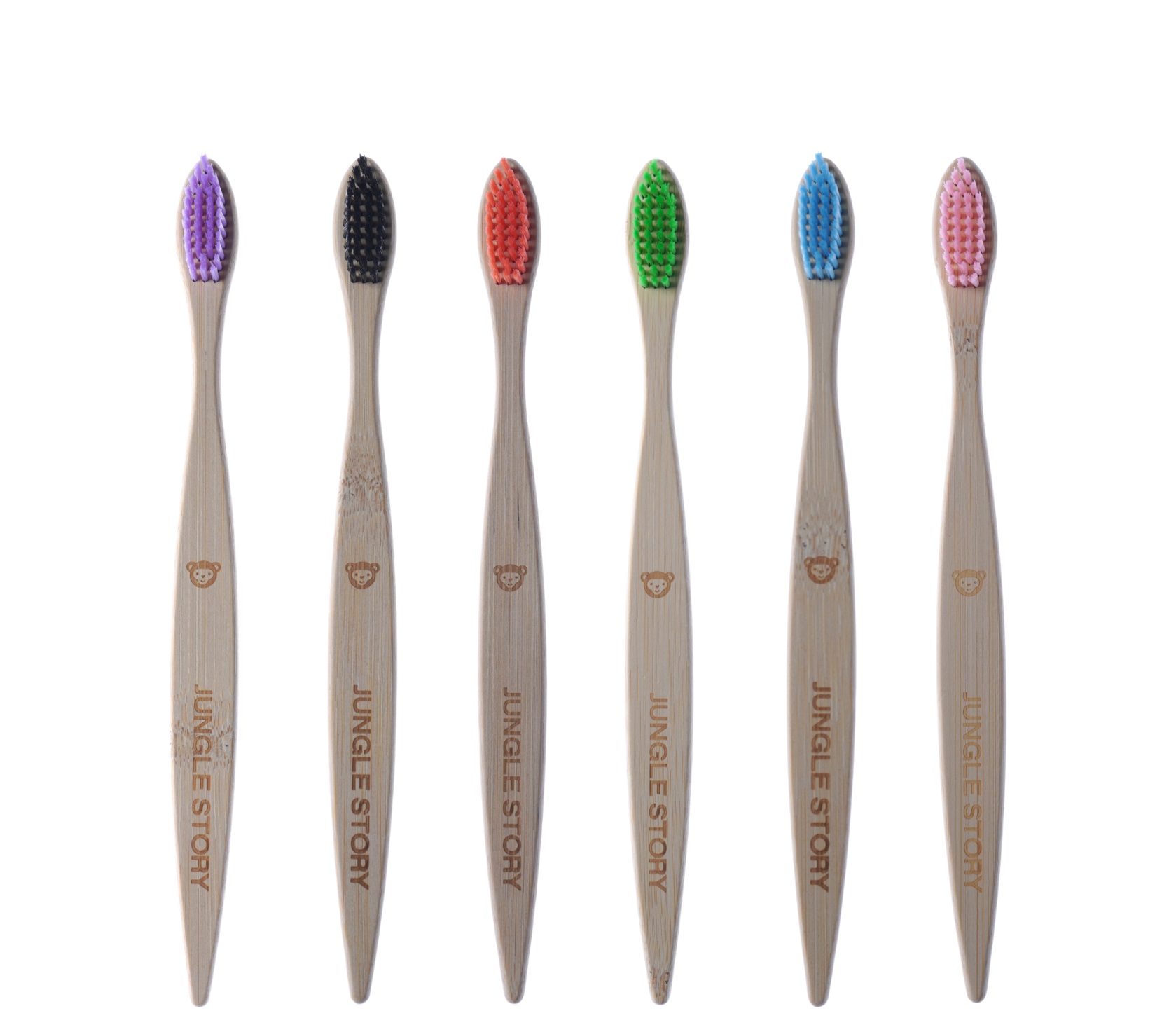 картинка Комплект бамбуковых зубных щёток, разноцветная мягкая щетинка от интернет-магазина BIEN Organic