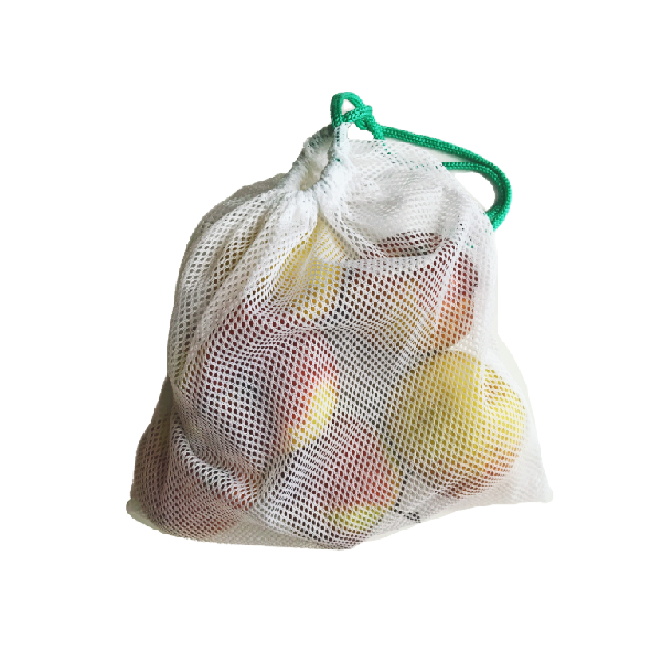 картинка Мешочек-фруктовка из сетки, для продуктов, белый, (L) от интернет-магазина BIEN Organic