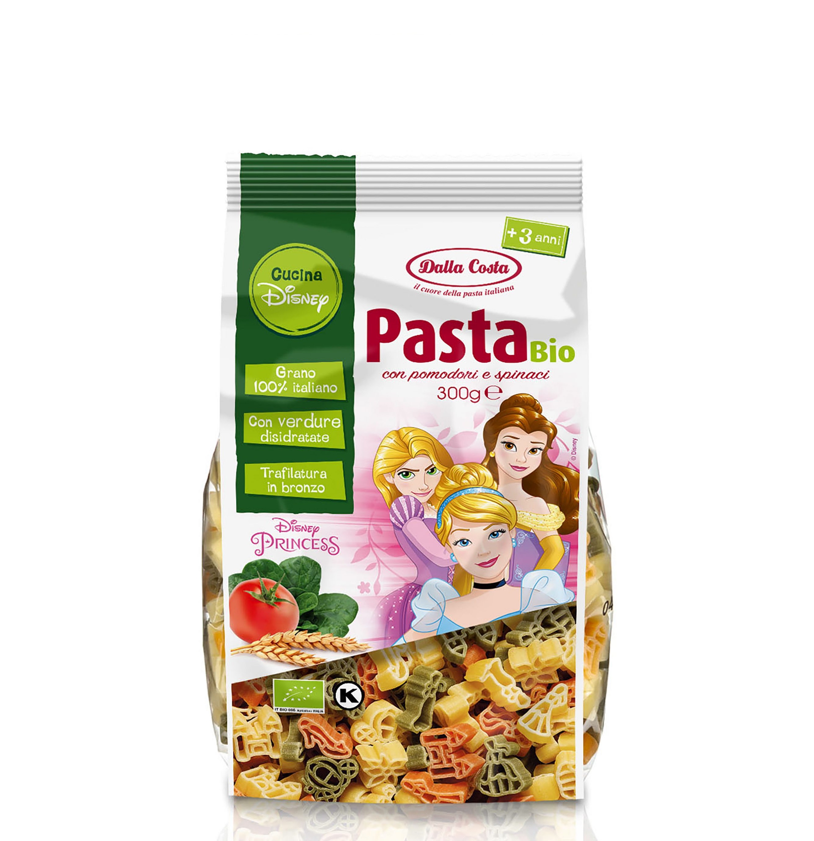 картинка Паста "Disney princess tricolore", со шпинатом и томатом от интернет-магазина BIEN Organic
