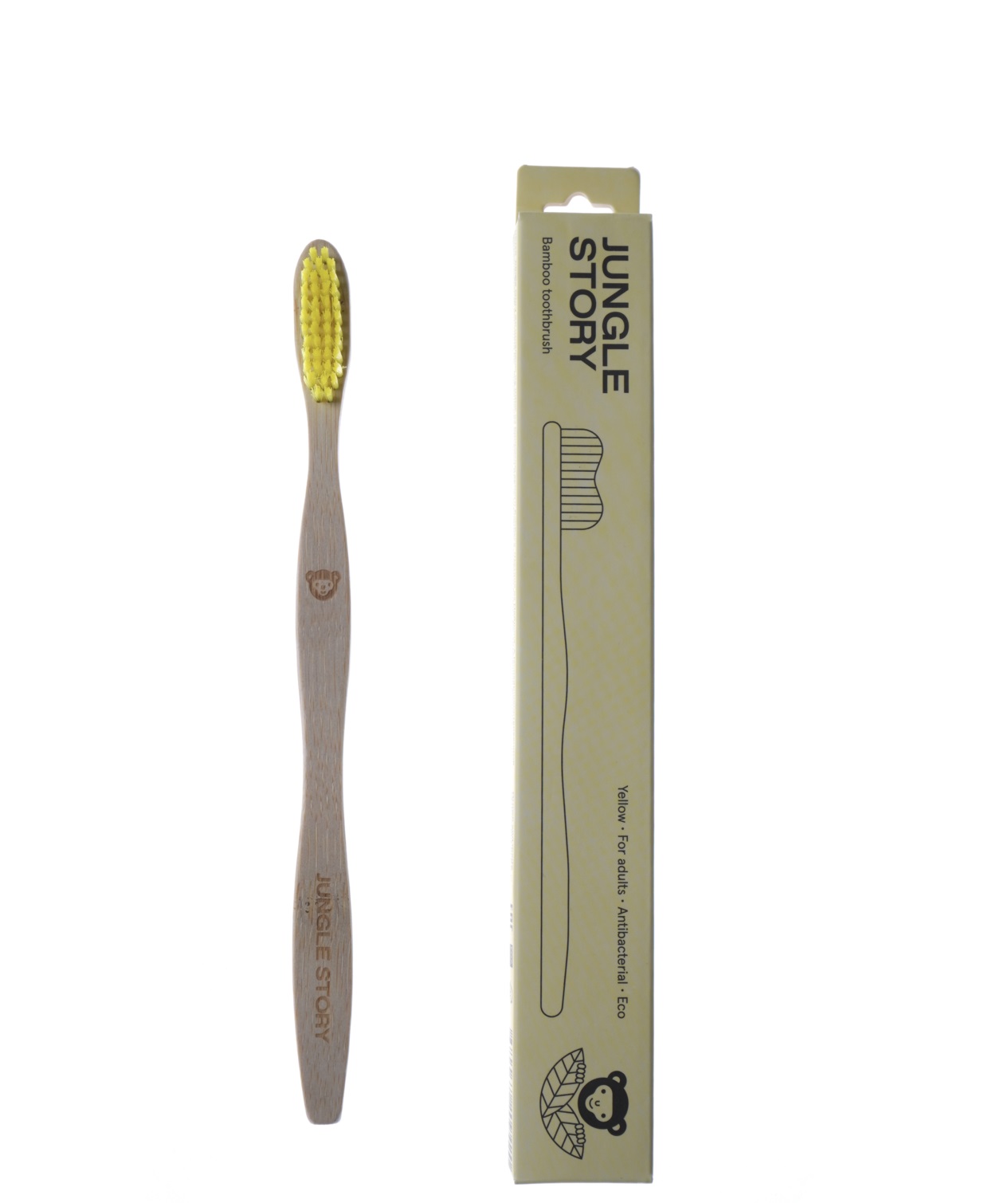 картинка Щётка зубная из бамбука "Yellow", средней жёсткости от интернет-магазина BIEN Organic