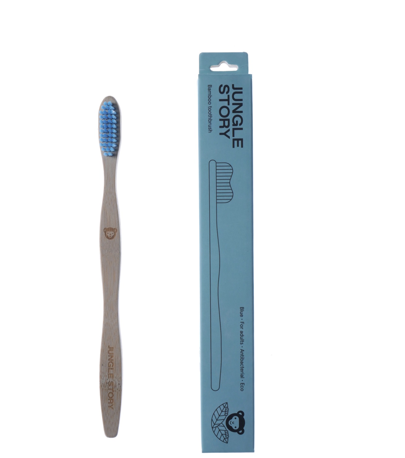 картинка Щётка зубная из бамбука "Blue", средней жёсткости от интернет-магазина BIEN Organic