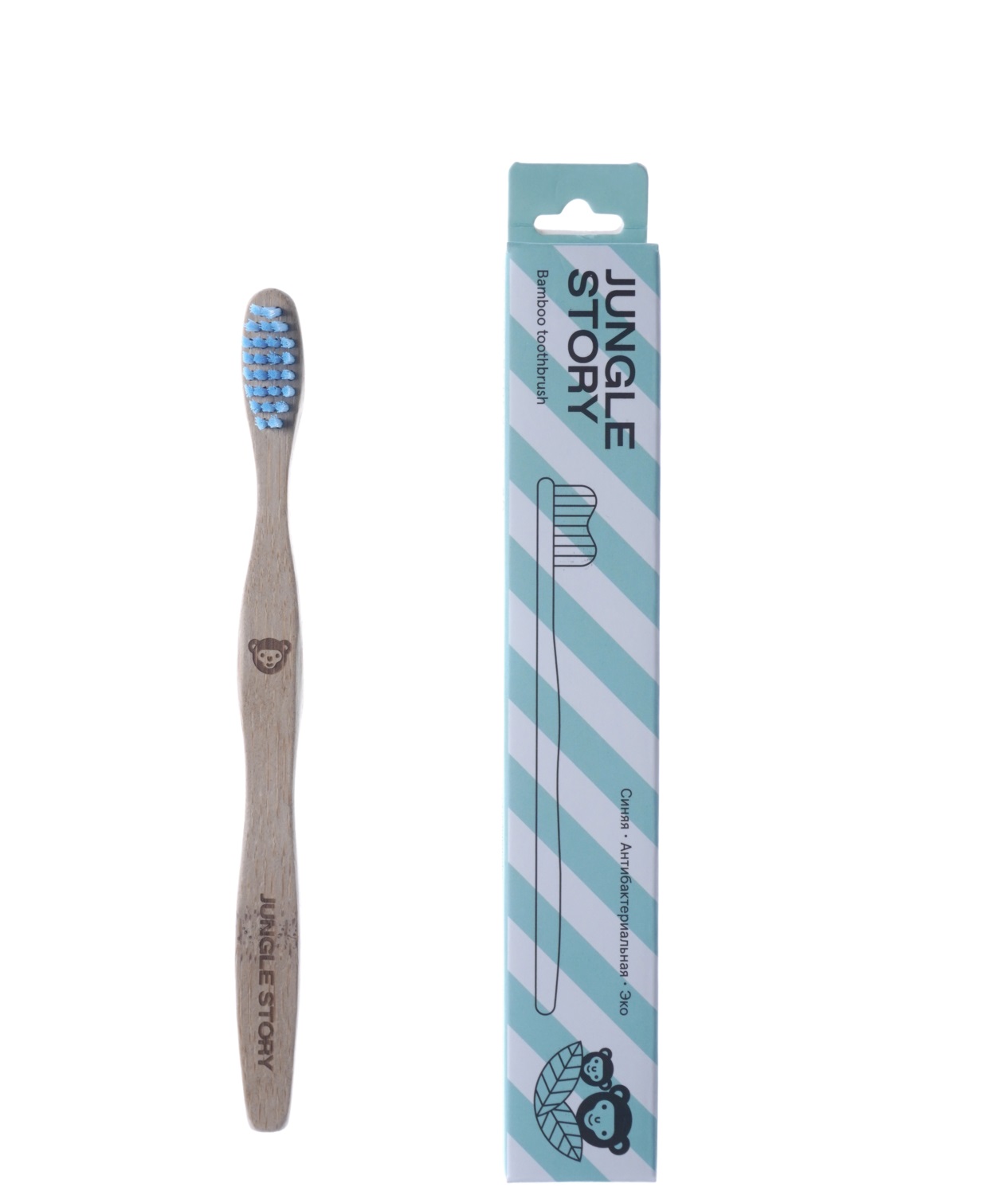 картинка Щётка зубная из бамбука "Blue", мягкие щетинки от интернет-магазина BIEN Organic