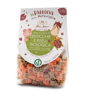 картинка Паста "La Fattoria delle Meraviglie" из красной чечевицы и зелёного горошка от интернет-магазина BIEN Organic