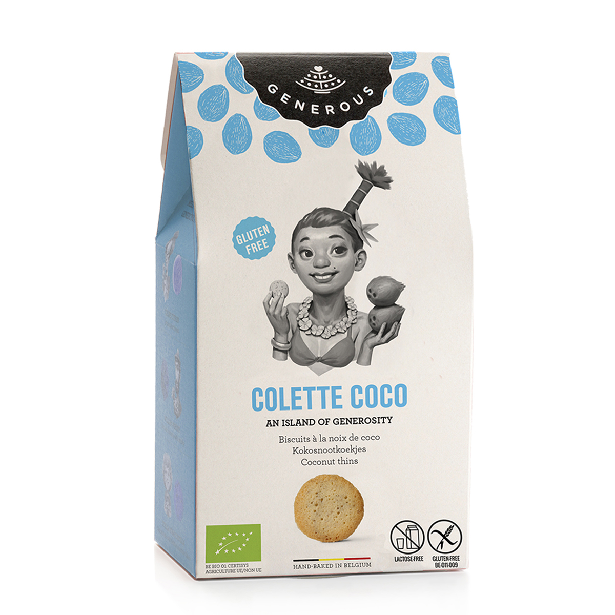 картинка Печенье тонкое "Colette Coco", с кокосом от интернет-магазина BIEN Organic