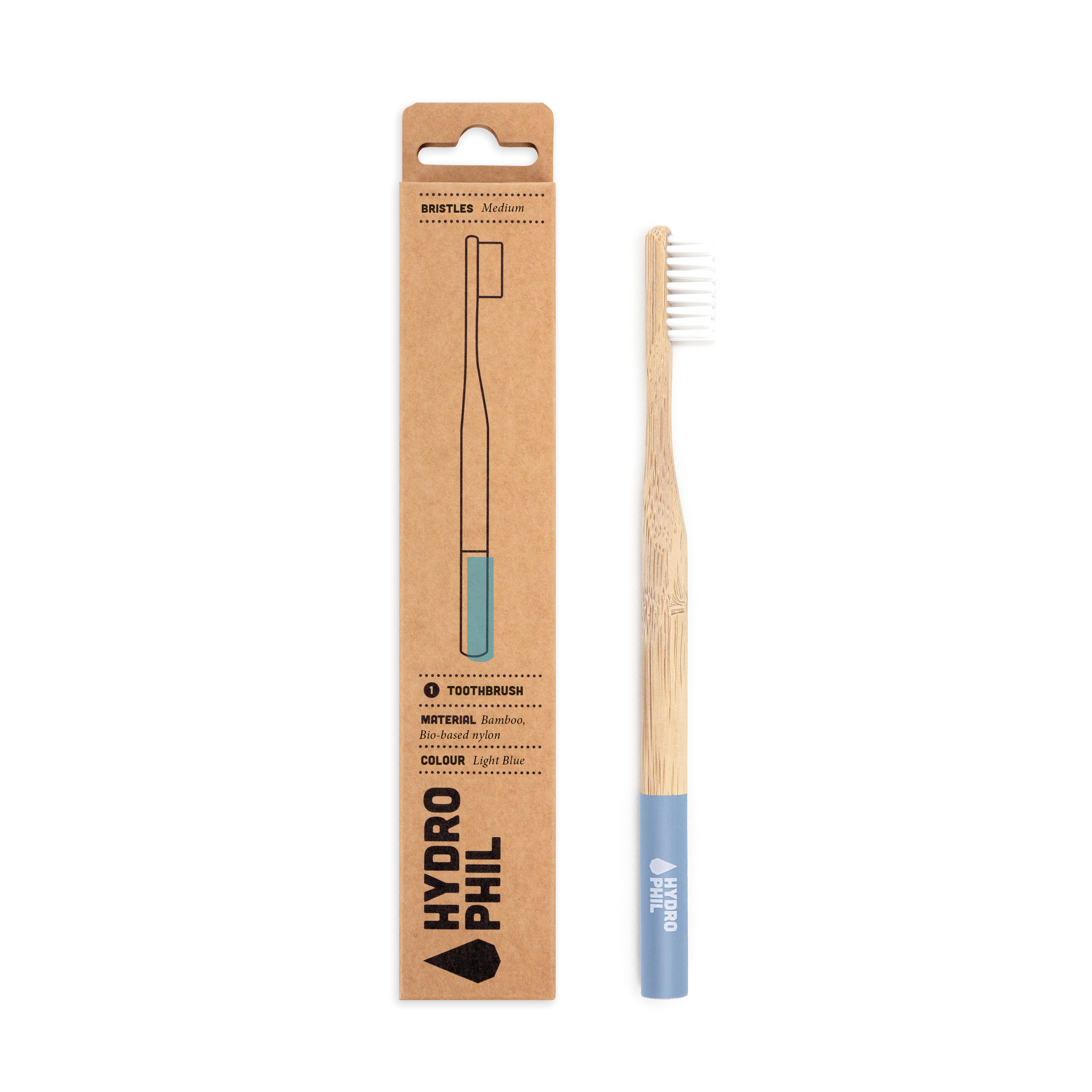 картинка Щётка зубная из бамбука, средней жёсткости/голубая от интернет-магазина BIEN Organic