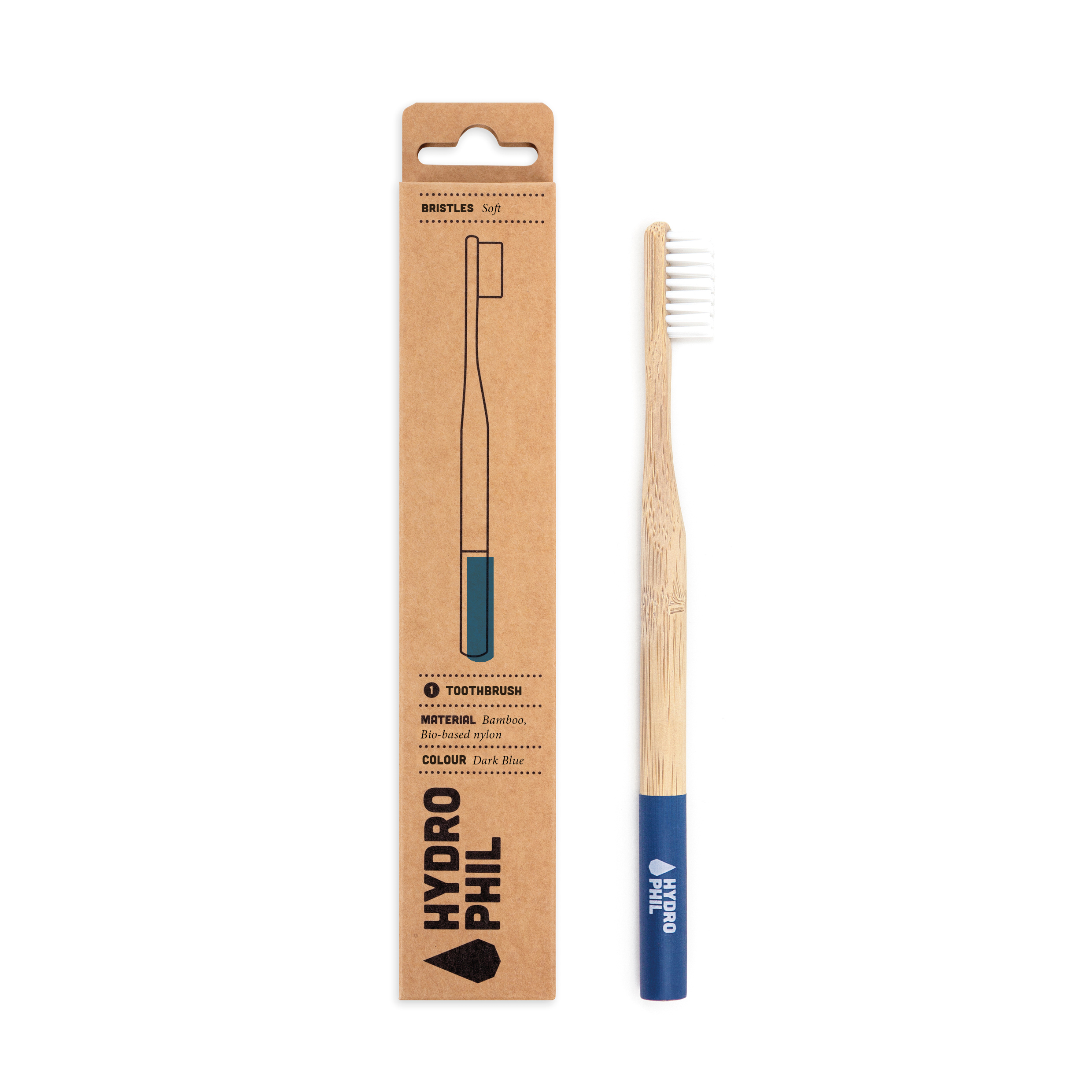 картинка Щётка зубная из бамбука, мягкая/синяя от интернет-магазина BIEN Organic