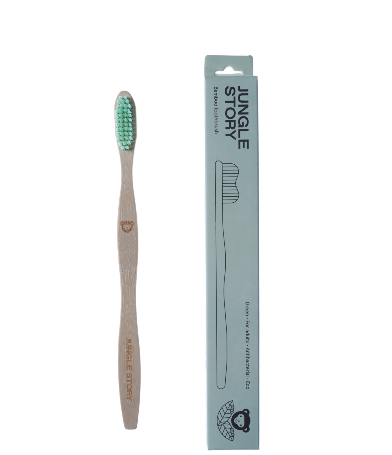 картинка Щётка зубная из бамбука "Green", средней жёсткости от интернет-магазина BIEN Organic
