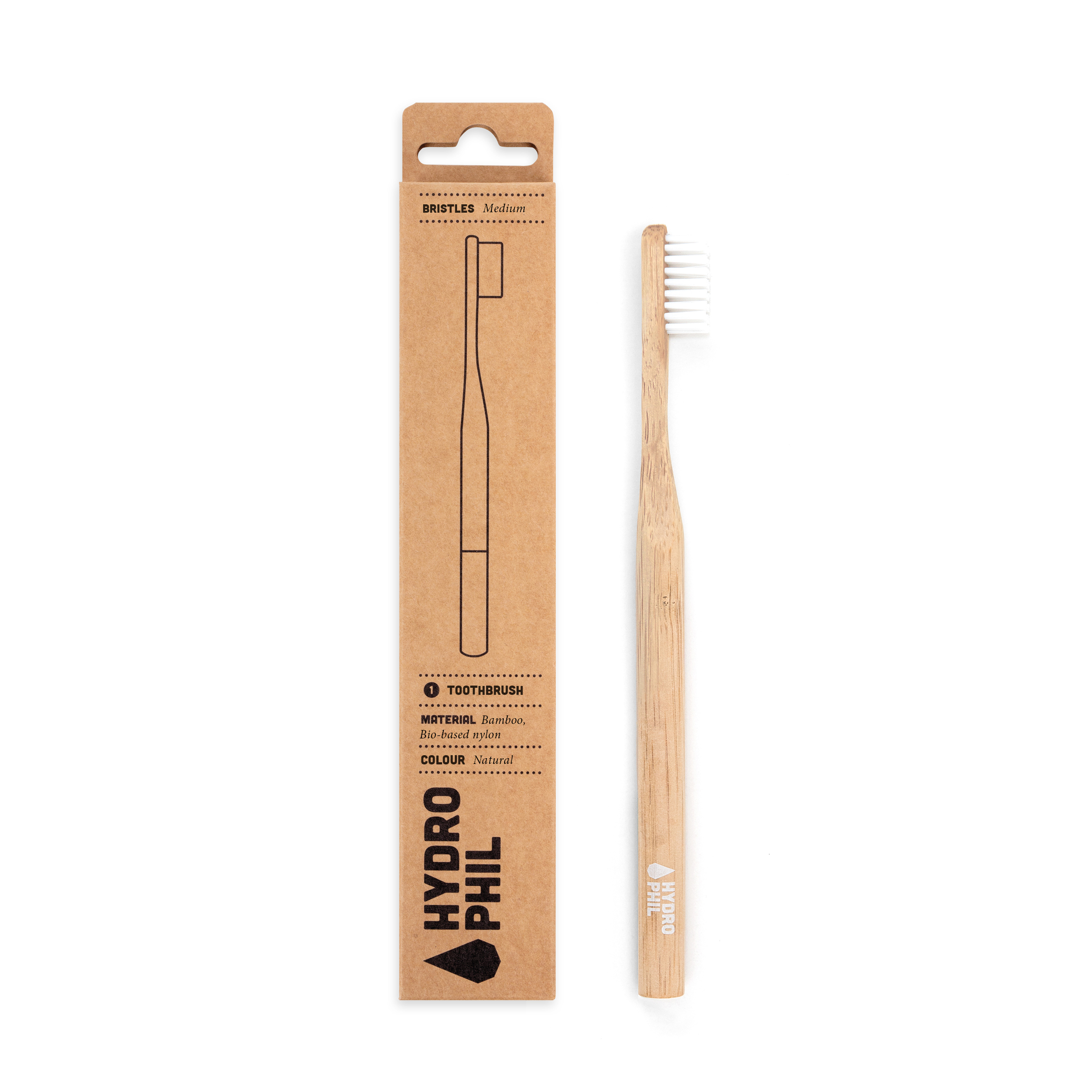 картинка Щётка зубная из бамбука, средней жёсткости/оригинальная от интернет-магазина BIEN Organic